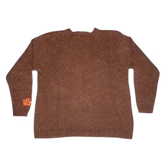 Vintage 90s Jenny Buchanan Fall Leaves Knit Cardigan Sweater\ - Picture 2 of 4